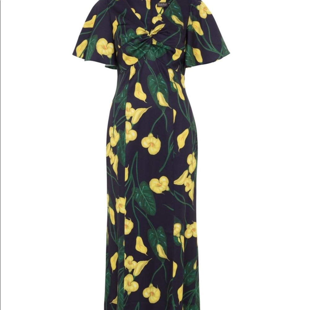 Voodoo Vixen calla Lilly maxi dress pinup style